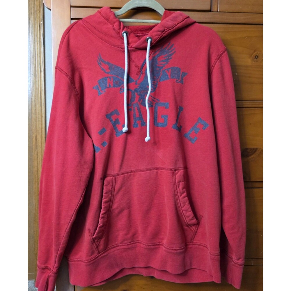 American Eagle Hoodie Size XL Red Pockets Streetwear Travel Athleisure Y2k